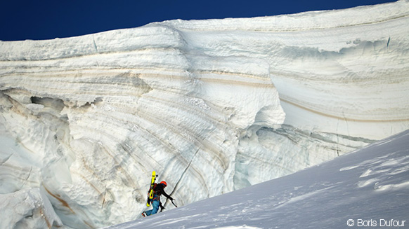 Alpinismo e sci ripido: Liv Sansoz sull'Aiguille Verte (Chamonix - Francia)