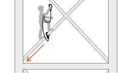 Oblique or vertical anchors and fall distance with ABSORBICA lanyards.