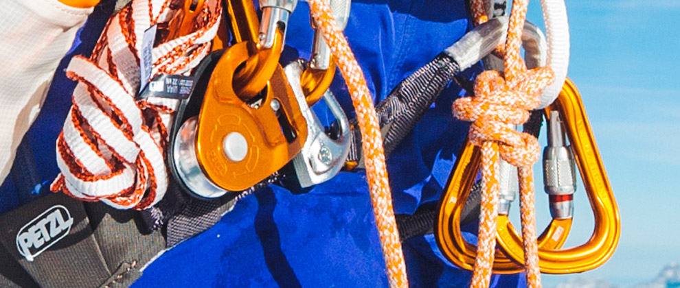 climbing rope pulley system