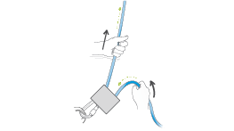 Universal technique for correct use of a belay device.
